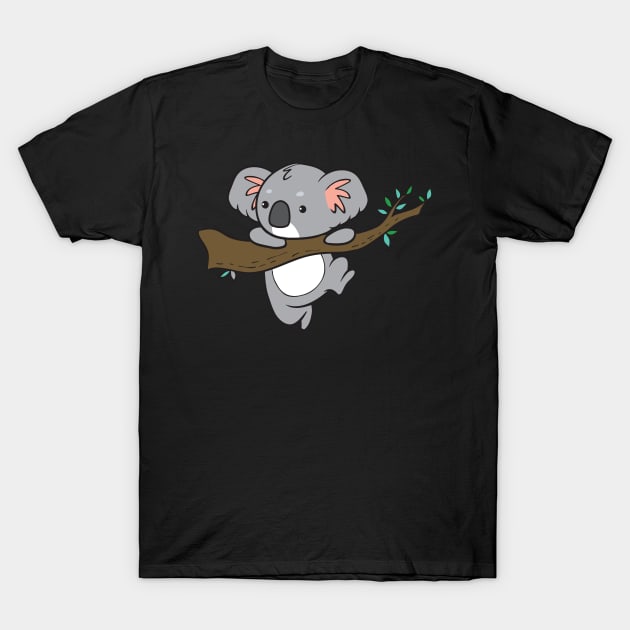 Koala - hanging on tree T-Shirt by theanimaldude